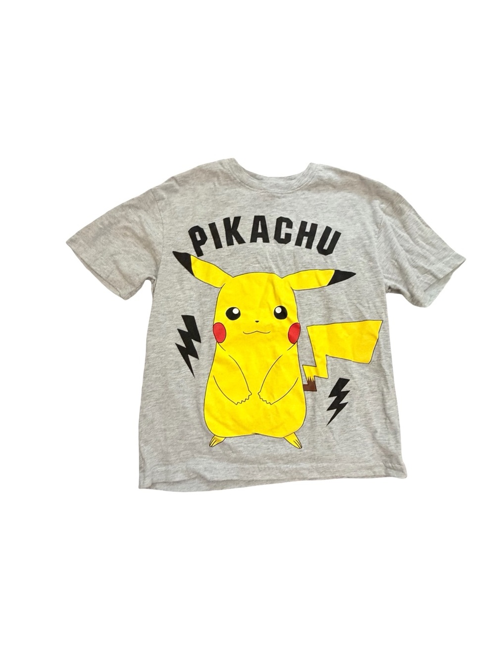 Pikachu Graphic Long Sleeve Tee - Gray/Yellow Kids Top
